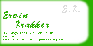 ervin krakker business card